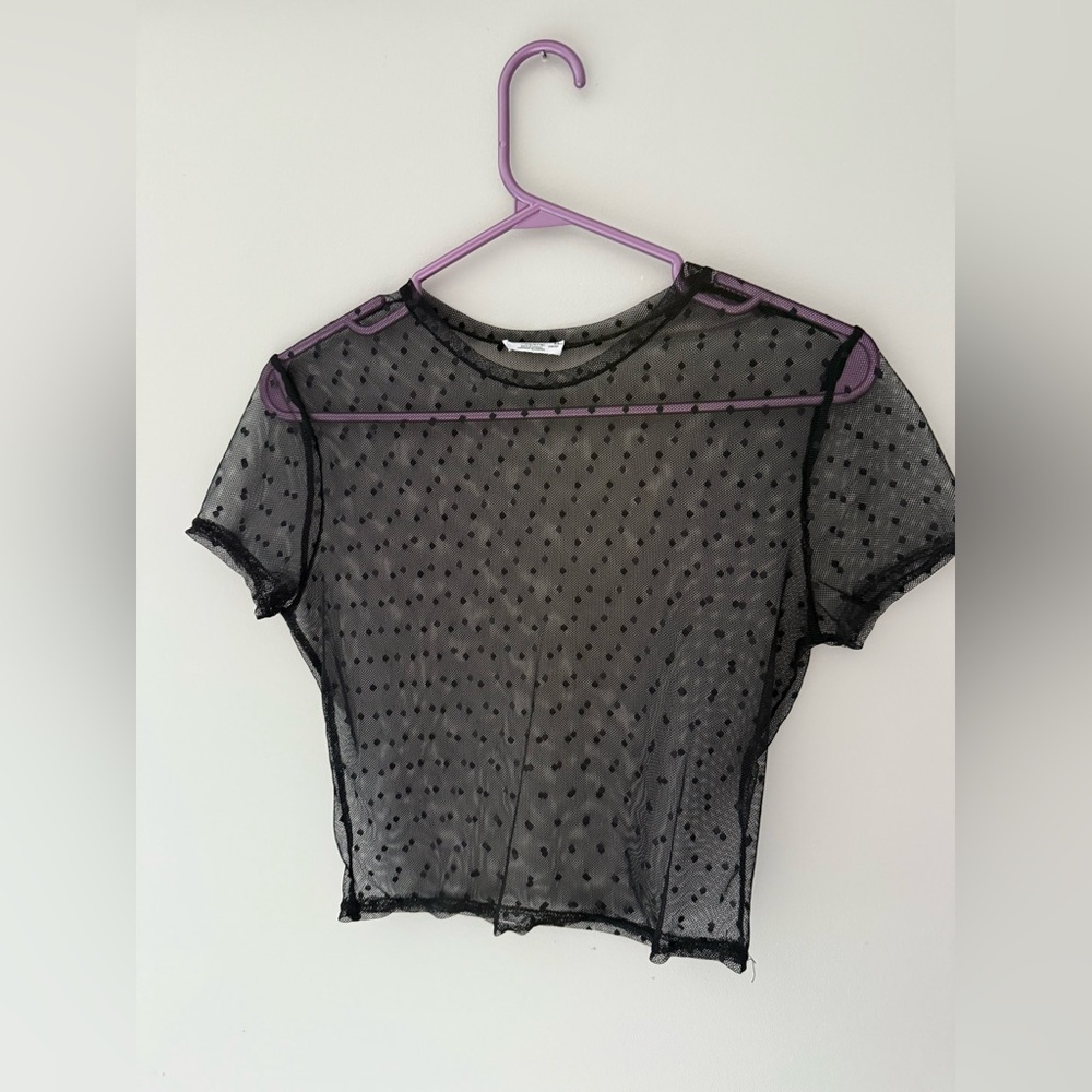 Ardene polka dot mesh t shirt